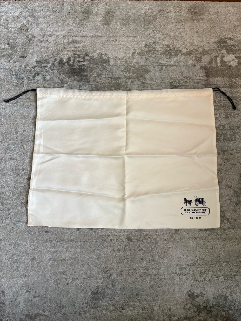 Coach Satin Dust Bag Off White Size C Medium Large Like New
